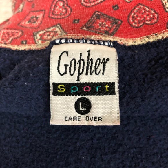 Vintage Western Navy Blue Turtle Neck Sweatshirt - Picture 6 of 7